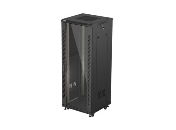 ARMARIO RACK 19" AUTOPORTANTE 32U/600X600 (FLAT PACK) CON PUERTA DE CRISTAL NEGRO LANBERG