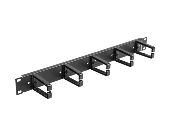 PANEL ORGANIZADOR DE CABLES DE 19" CON 5 SOPORTES DE PLÁSTICO 1U TIPO B NEGRO LANBERG