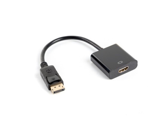 CABLE ADAPTADOR DISPLAYPORT(M) 1.2->HDMI(F) 10CM NEGRO LANBERG
