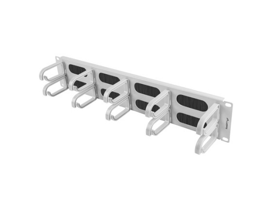19" PANEL CEPILLO ORGANIZADOR DE CABLES 10 ANILLAS TIPO B 2U GRIS LANBERG