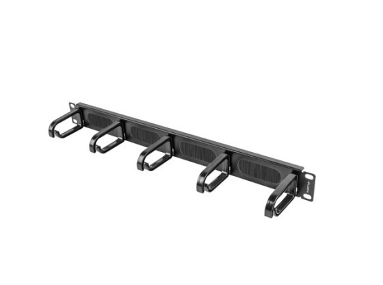 PANEL PASACABLES DE 19" 5 ANILLAS TIPO B 1U NEGRO LANBERG