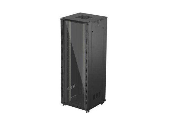 ARMARIO DE INSTALACIÓN EN RACK 19" 47U 800X800 NEGRO PUERTA DE CRISTAL LANBERG (PAQUETE PLANO)