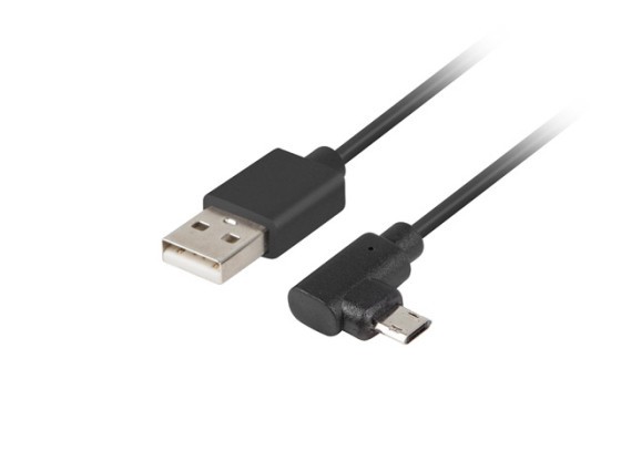 CABLE USB MICRO(M)-&gt;USB-A(M) 2.0 1,8 M ACODADO IZQUIERDA/DERECHA MICRO EASY-USB NEGRO LANBERG