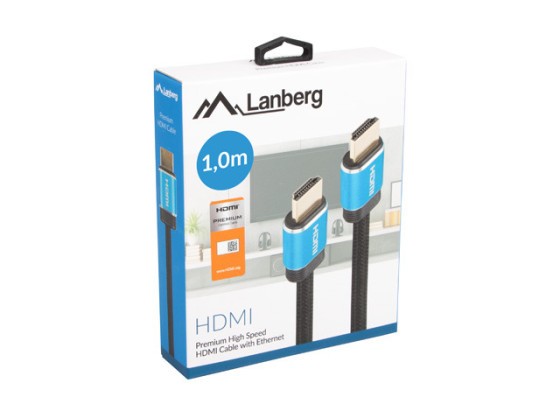 CABLE HDMI M/M V2.0 1M CU CAJA NEGRA CERTIFICADO PREMIUM LANBERG