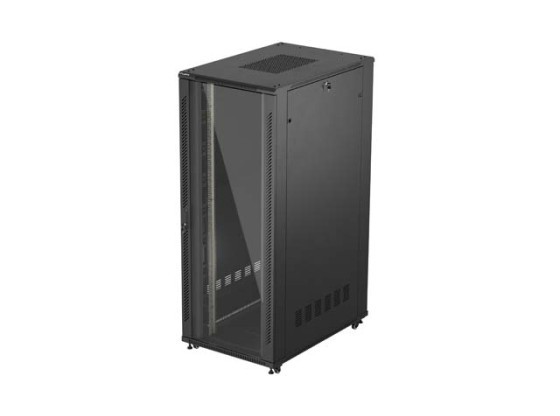 ARMARIO DE INSTALACIÓN EN RACK 19" 42U 800X1200 NEGRO PUERTA DE CRISTAL LANBERG (PAQUETE PLANO)