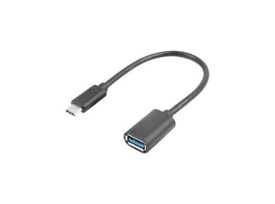 CABLE ADAPTADOR USB-C(M) 3.1-&gt;USB-A(F) 15CM NEGRO OTG LANBERG