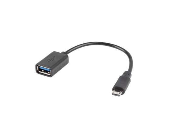 ADAPTADOR USB MICRO(M) 2.0-&gt;USB-A(F) 15CM OTG NEGRO LANBERG
