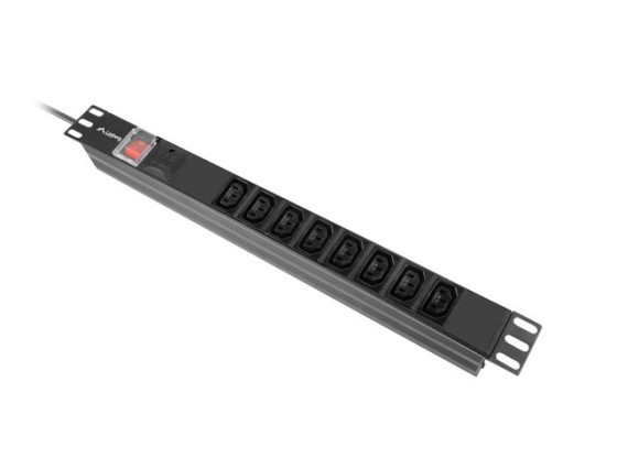 UNIDAD DE DISTRIBUCIÓN DE ENERGÍA (PDU) LANBERG 19" 1U 16A 2M 8X TOMAS IEC C13 NEGRO C20