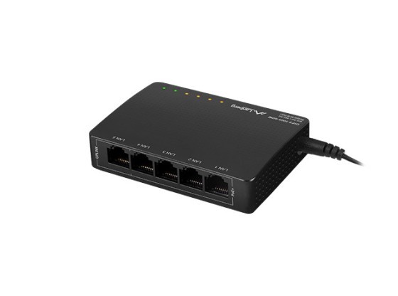 SWITCH LANBERG DSP3-1005-60W 5X 1GB POE+ (4 PUERTOS POE 30W/PUERTO MÁX 60W) ESCRITORIO NO GESTIONADO