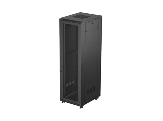 ARMARIO RACK 19" AUTOPORTANTE 42U/600X800 (FLAT PACK) CON PUERTA DE REJILLA NEGRO LANBERG