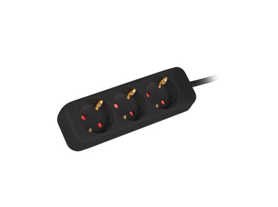 REGLETA LANBERG 1,5M 3X TOMAS SCHUKO CABLE DE COBRE DE CALIDAD NEGRO