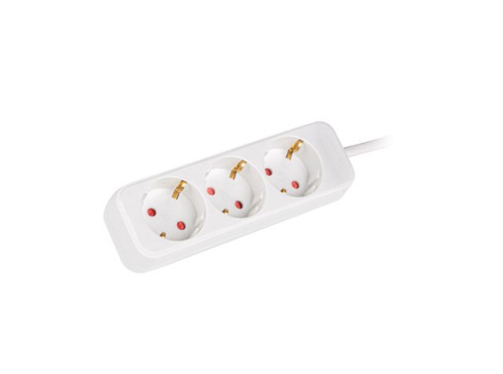 REGLETA LANBERG 1,5M 3X TOMAS SCHUKO CABLE DE COBRE DE CALIDAD BLANCO
