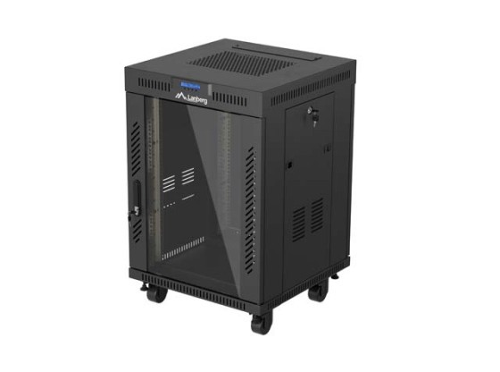 ARMARIO RACK 19" INDEPENDIENTE 15U/600X600 (FLAT PACK) CON PUERTA DE CRISTAL LCD NEGRO LANBERG V2