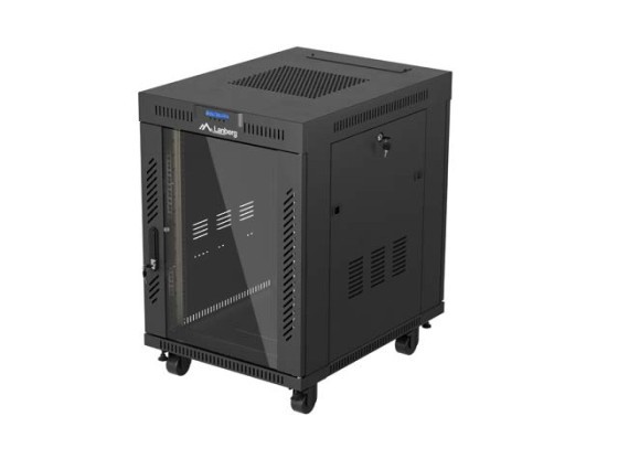 ARMARIO RACK 19" INDEPENDIENTE 15U/600X800 (FLAT PACK) CON PUERTA DE CRISTAL LCD NEGRO LANBERG V2