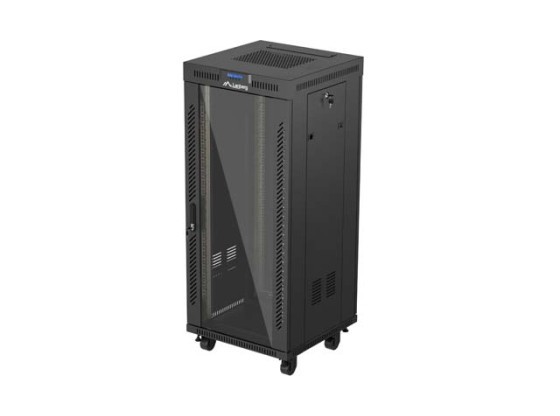 ARMARIO RACK 19" INDEPENDIENTE 27U/600X600 (FLAT PACK) CON PUERTA DE CRISTAL LCD NEGRO LANBERG V2