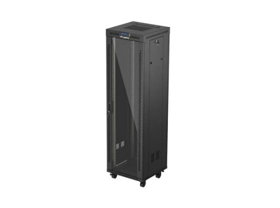 ARMARIO RACK 19" INDEPENDIENTE 42U/600X600 (FLAT PACK) CON PUERTA DE CRISTAL LCD NEGRO LANBERG V2
