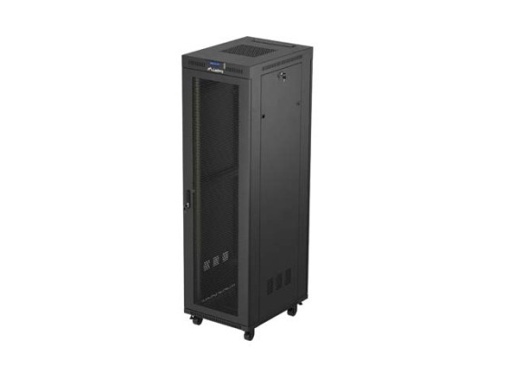ARMARIO RACK 19" INDEPENDIENTE 42U/600X800 (FLAT PACK) CON PUERTA DE REJILLA LCD NEGRO LANBERG V2