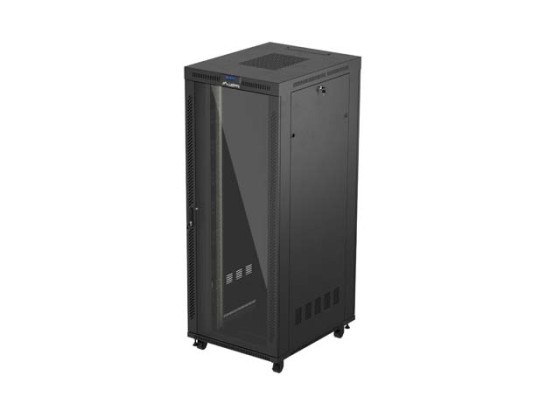 ARMARIO RACK 19" INDEPENDIENTE 42U/800X1000 (PAQUETE PLANO) CON PUERTA DE CRISTAL LCD NEGRO LANBERG V2