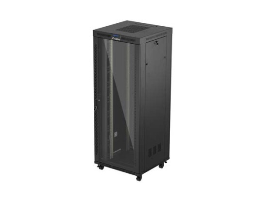 ARMARIO RACK 19" INDEPENDIENTE 42U/800X800 (PAQUETE PLANO) CON PUERTA DE CRISTAL LCD NEGRO LANBERG V2