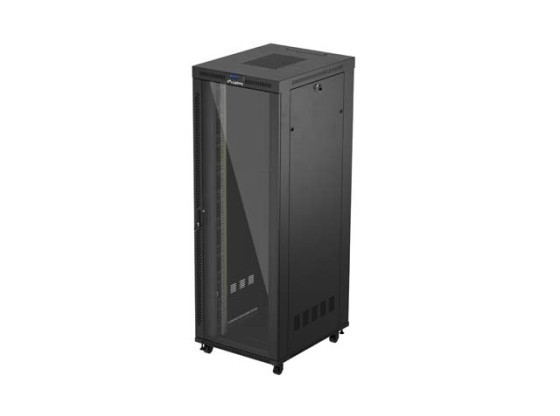 ARMARIO RACK 19" INDEPENDIENTE 47U/800X1000 (PAQUETE PLANO) CON PUERTA DE CRISTAL LCD NEGRO LANBERG V2