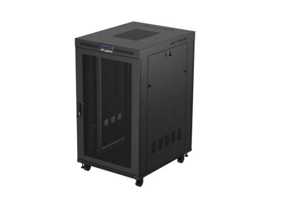 RACK DE INSTALACIÓN 19" 27U 800X1000 NEGRO LCD PUERTA PERFORADA LANBERG (PAQUETE PLANO) V2