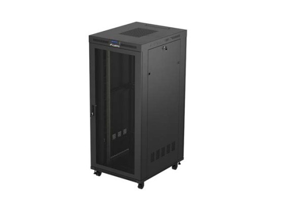 ARMARIO RACK 19" AUTOPORTANTE 37U/800X1000 (FLAT PACK) NEGRO CON PUERTA DE CRISTAL LCD LANBERG V2