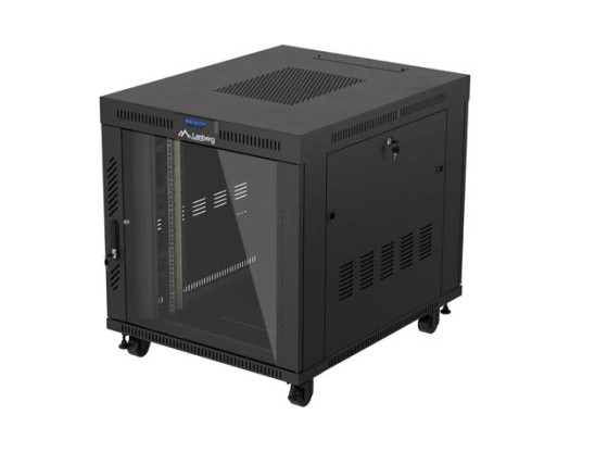 ARMARIO RACK 19" INDEPENDIENTE 15U/800X1000 (PAQUETE PLANO) CON PUERTA DE CRISTAL LCD NEGRO LANBERG V2