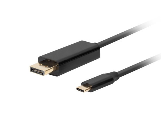 CABLE USB-C(M)-&gt;DISPLAYPORT(M) 0,5M 4K 60HZ NEGRO LANBERG