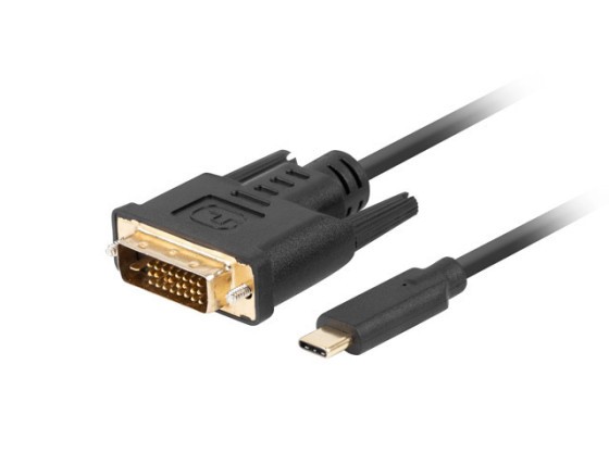 CABLE USB-C(M)-&gt;DVI-D(24+1)(M) 0,5M NEGRO LANBERG