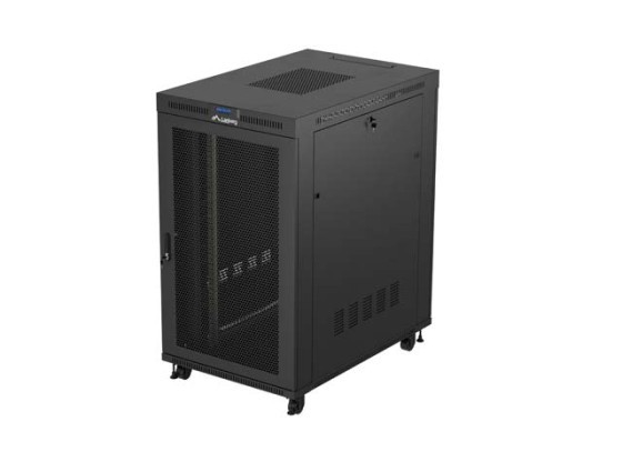 ARMARIO RACK 19" INDEPENDIENTE 27U/800X1200 (FLAT PACK) CON PUERTA DE REJILLA LCD NEGRO LANBERG