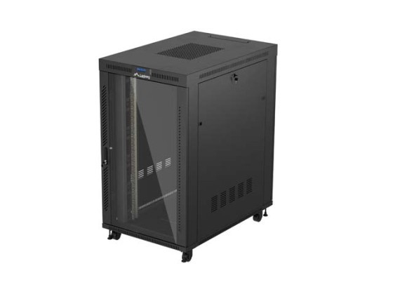 ARMARIO RACK 19" INDEPENDIENTE 27U/800X1200 (FLAT PACK) CON PUERTA DE CRISTAL LCD NEGRO LANBERG