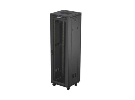 ARMARIO RACK 19" INDEPENDIENTE 42U/600X600 (FLAT PACK) CON PUERTA DE REJILLA LCD NEGRO LANBERG V2