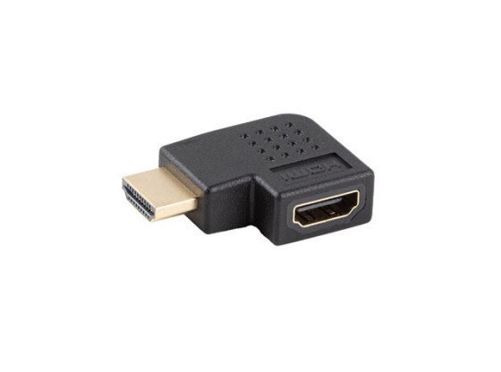 ADAPTADOR HDMI(M)->HDMI(F) 4K ACODADO IZQUIERDO NEGRO LANBERG