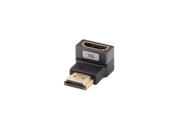 ADAPTADOR HDMI(M)->HDMI(F) 8K ACODADO HACIA ABAJO ALUMINIO PLATA LANBERG