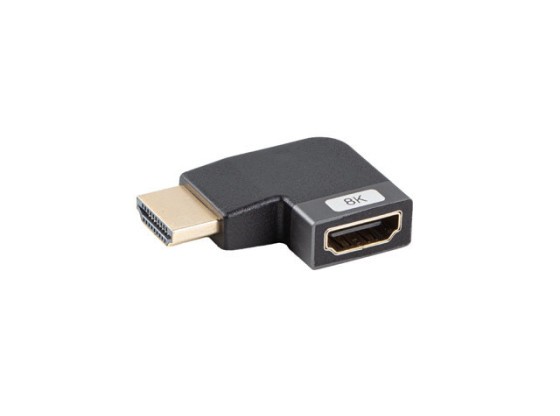 ADAPTADOR HDMI(M)->HDMI(F) 8K ACODADO IZQUIERDO ALUMINIO PLATA LANBERG