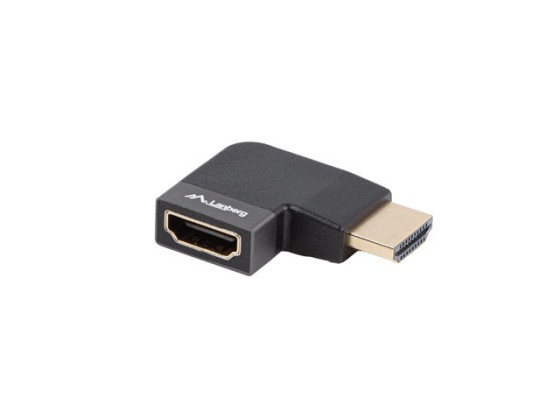 ADAPTADOR HDMI(M)->HDMI(F) 8K ANGULAR DERECHO ALUMINIO PLATA LANBERG