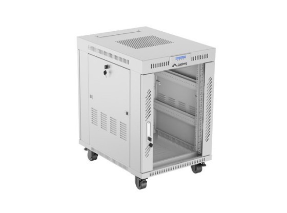 RACK DE INSTALACIÓN 19" 15U 600X800 GRIS PUERTA DE CRISTAL LCD LANBERG (PAQUETE PLANO) V2