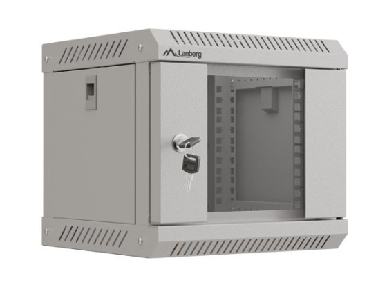 RACK DE INSTALACIÓN 10" 4U 300X300 PUERTA DE CRISTAL GRIS LANBERG (PAQUETE PLANO)