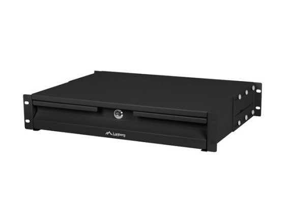 CAJÓN PARA ARMARIOS DE 19" 2U 360MM NEGRO LANBERG (2U/483X360MM CAPACIDAD DE CARGA HASTA 90KG, MONTAJE EN 4 PUNTOS)