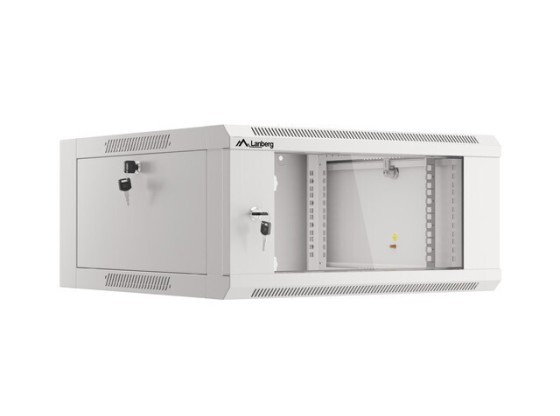 INSTALACIÓN RACK 19" 4U 600 GRIS PUERTA CRISTAL LANBERG (MONTADO)