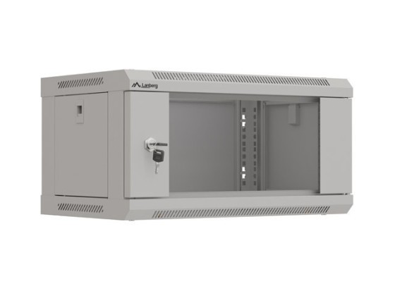 RACK DE INSTALACIÓN 19" 4U 540X350 GRIS PUERTA DE CRISTAL LANBERG (PAQUETE PLANO)