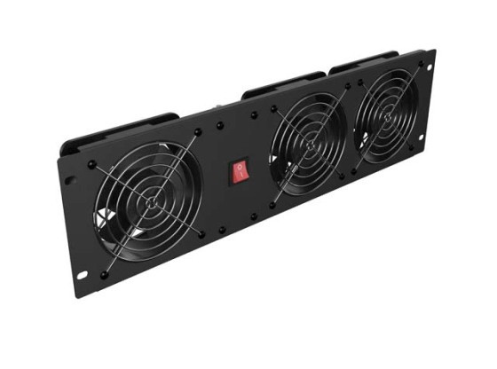 PANEL DE VENTILACIÓN VERTICAL 19" 3U PARA RACK TRES VENTILADORES 230V NEGRO LANBERG