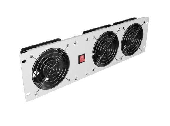 PANEL DE VENTILACIÓN VERTICAL 19" 3U PARA RACK TRES VENTILADORES 230V GRIS LANBERG