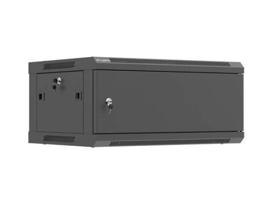 RACK DE INSTALACIÓN 19" 4U 600X450 PUERTA METÁLICA NEGRA LANBERG (PAQUETE PLANO)