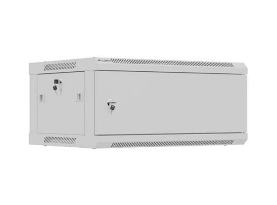 RACK DE INSTALACIÓN 19" 4U 600X450 GRIS PUERTA METÁLICA LANBERG (PAQUETE PLANO)