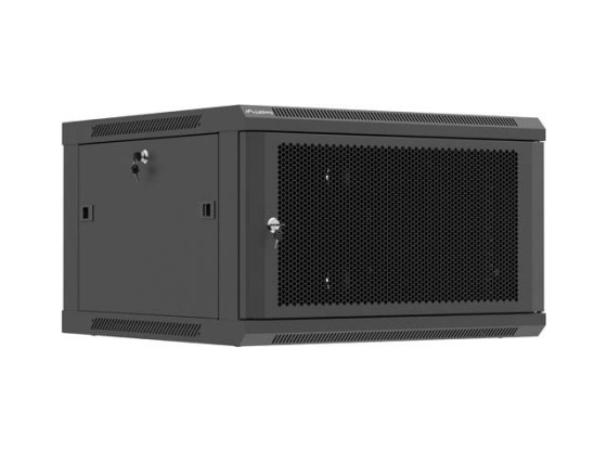 RACK DE INSTALACIÓN 19" 6U 600X600 NEGRO PUERTA PERFORADA LANBERG (PAQUETE PLANO)