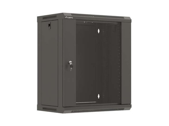 RACK DE INSTALACIÓN 19" 12U 540X350 PUERTA DE CRISTAL NEGRO LANBERG (PAQUETE PLANO)