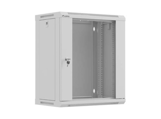 RACK DE INSTALACIÓN 19" 12U 540X350 PUERTA DE CRISTAL GRIS LANBERG (PAQUETE PLANO)