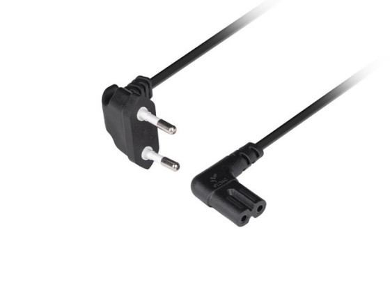 CABLE DE ALIMENTACIÓN EURO (RADIO) CEE 7/16->IEC 320 C7 1,8M ÁNGULO VDE NEGRO LANBERG