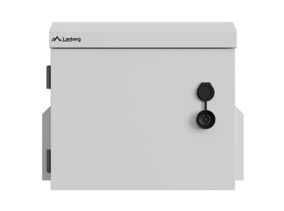 ARMARIO DE RACK DE 10" PARA MONTAJE EN PARED O POSTE, IP55, HERMÉTICO, 300X200X300, GRIS, LANBERG (MONTAADO)